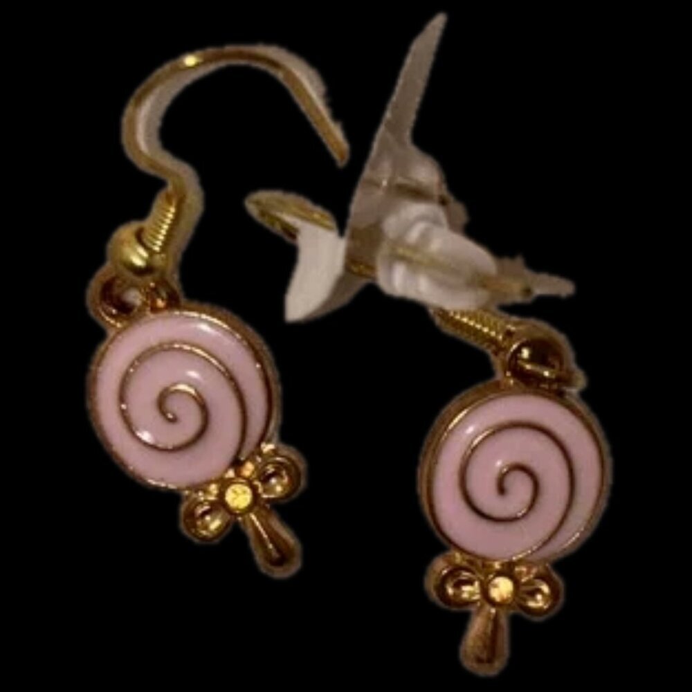 NEW NWOT EARRINGS from Handmade at Nordstrom Gold and Pink Lolly pop Earrings